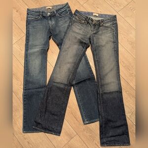 2 PAIRS! Paige Jeans 28 Tall Long Bootcut Faded Wash Venice & Melrose Designer